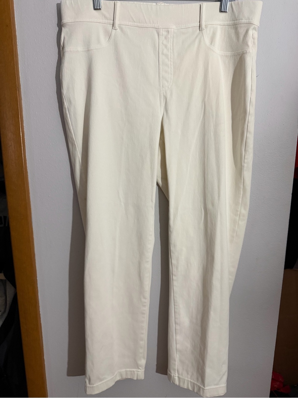 Lands' End Off-White Straight-Leg Jeans